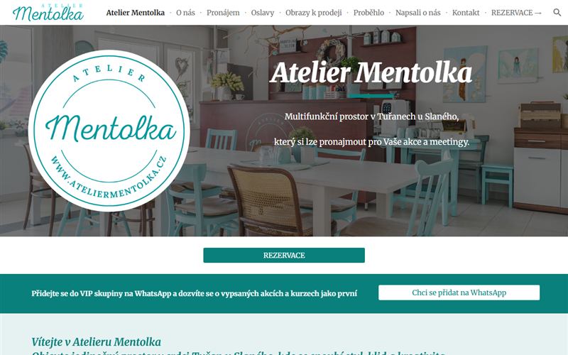 Náhled webu Atelier Mentolka
