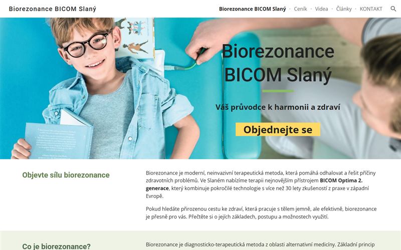 Náhled webu Biorezonance BICOM Slaný