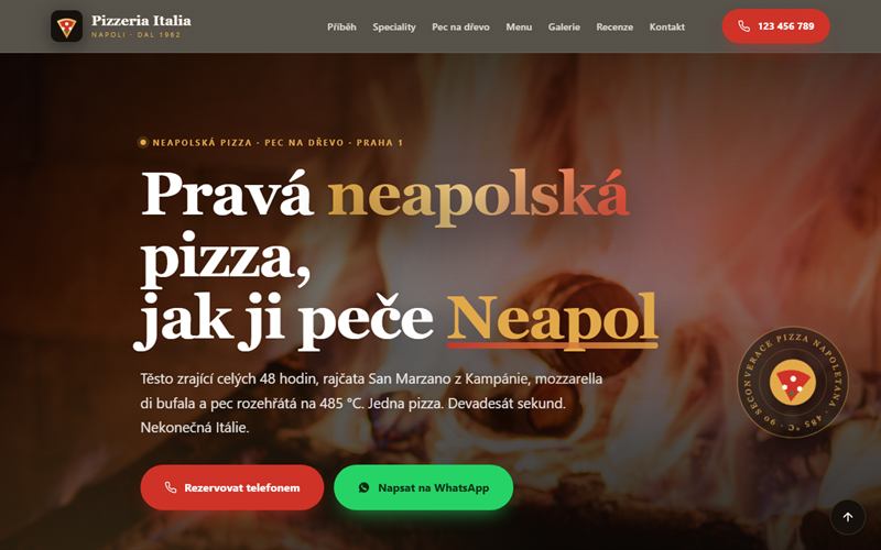 Náhled ukázky: Pizzeria Italia — pece na dřevo